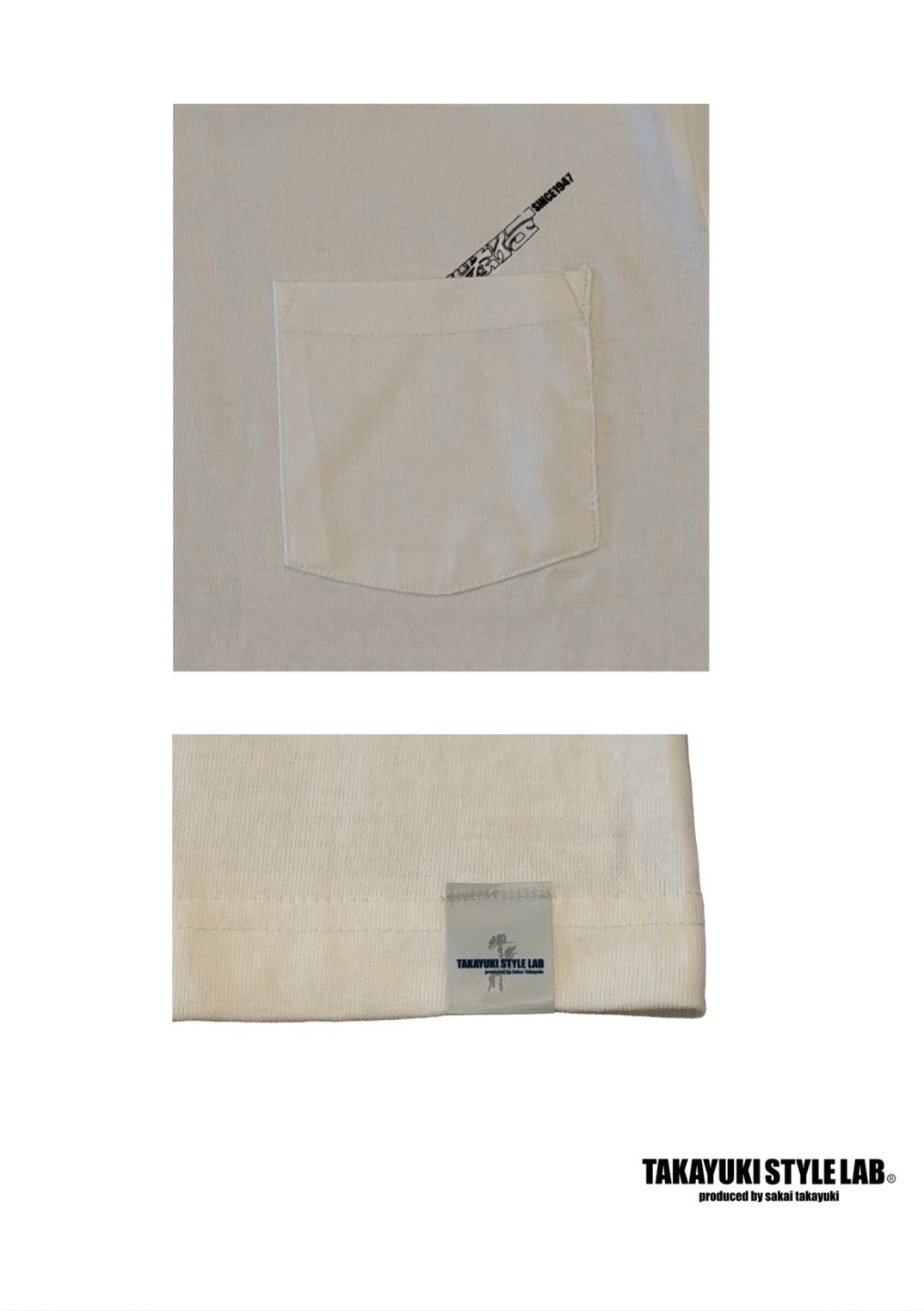 Message ポケットTシャツ WHITE